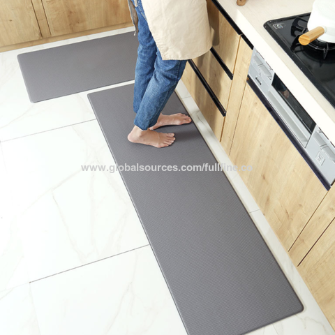 PVC Kitchen Mat Waterproof Oil-proof Entrance Door Mat Kitchen Rug PU  Leather Anti-fatigue Bathroom Kitchen Carpet Non-slip