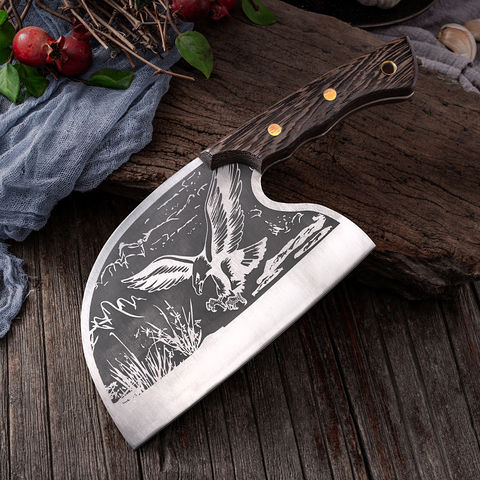 Handmade Cleaver Knife Forged Stainless Steel Bone Chopper Chef Butcher  Slicing