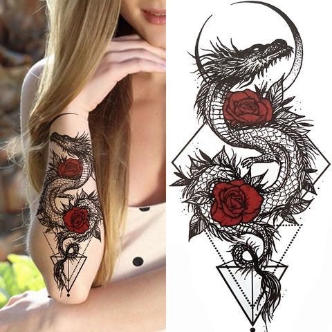 Buy Wholesale China Black Forest Tattoo Sticker For Men Women Children Tiger  Wolf Death Skull Temporary Tattoo Fake Henn & Tattoo Stickers Paper Sticker  at USD  | Global Sources