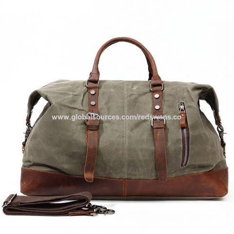 Large Capacity Genuine Leather Travel Duffel Bag, Gym Bag