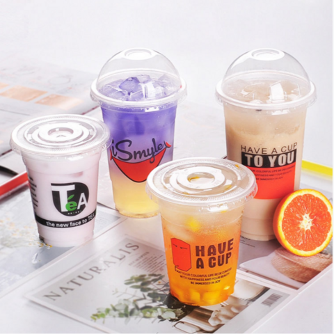 Custom Printing Logo Clear Cold Drink PP Disposable Plastic Cups