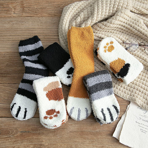Buy Wholesale China Warm New Year's Funny Winter Thick Pug Cat Cow Print  Thermal Two Pairs Cute Fuzzy Socks & Fuzzy Socks at USD 0.61