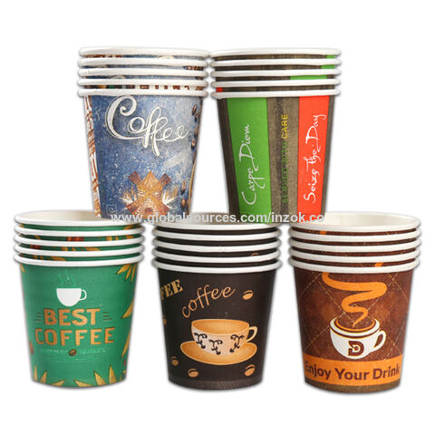 16oz Mocha Single Wall Paper Tea Coffee Cappuccino Disposable Hot Drink Cups 50