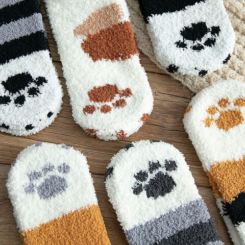Buy Wholesale China Cozy Fuzzy Animal Cat Paw Slipper Socks For Women Cute  Funny Soft Fluffy Winter Warm Cabin Sock & Slipper Socks at USD  |  Global Sources