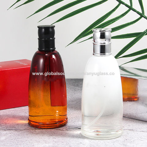 Empty 100ml 3.4oz Square Clear Glass Bottle No Lid Perfume 