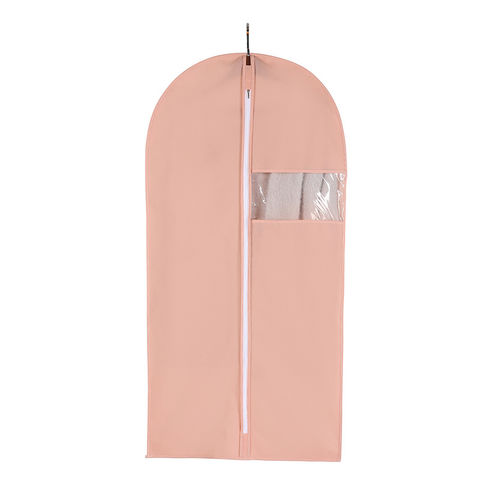 Luxury Silky Garment Bag Zippered Closet Storage Organizer for Suits Dress  Coat Clothes Carry Cover Travel Cover (pink)