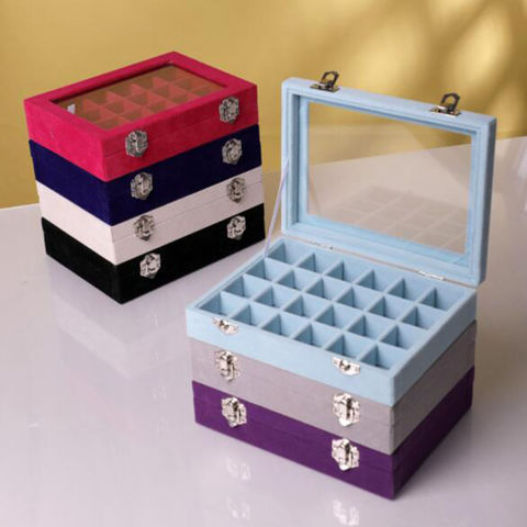 Buy Wholesale China Velvet Travel Jewelry Box Ring Display Glass Jewelry Box  Organizer & Glass Jewelry Box Organizer at USD 1.6 | Global Sources