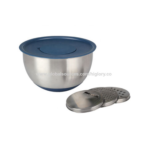 Mixing Bowl With Spout, 304 Stainless Steel Salad Mixing Bowls