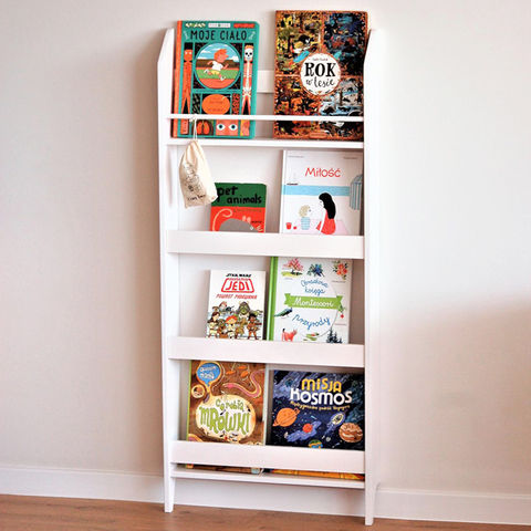 Kids Storage Organizer Book Shelf, Slimline Wall Mounted Bookcase