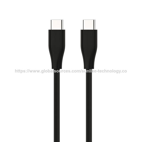 Type C to Type C cable, Stripe line cable,Plug with Stripe line is easy to be inserted in or pulled out for sale at factory direct price