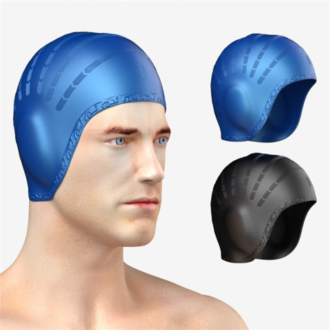 Waterproof Flexible Silicone Swimming Cap Bathing Hat Unisex Adult Elasticity US 