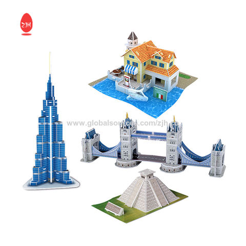 Custom DIY Painting Paper Puzzle Children's 3d Puzzles Building Blocks ...