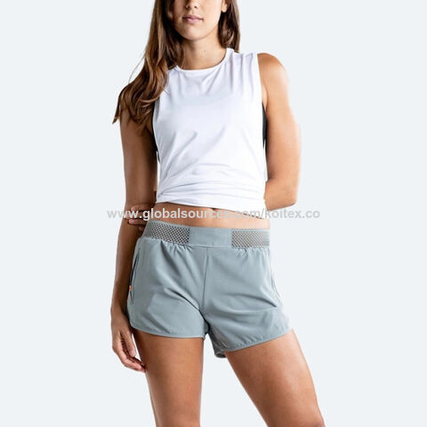 Athletic Shorts Zipper Pockets Women