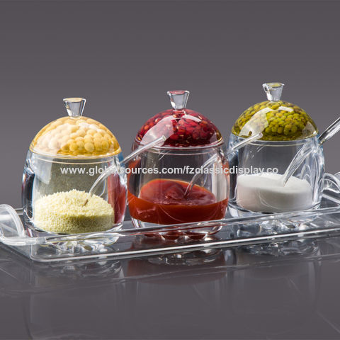 Buy Wholesale China Clear Acrylic Food Container Set Of 3 Acrylic Seasoning  Pot & Plastic Food Jar Acrylic Container at USD 4.9