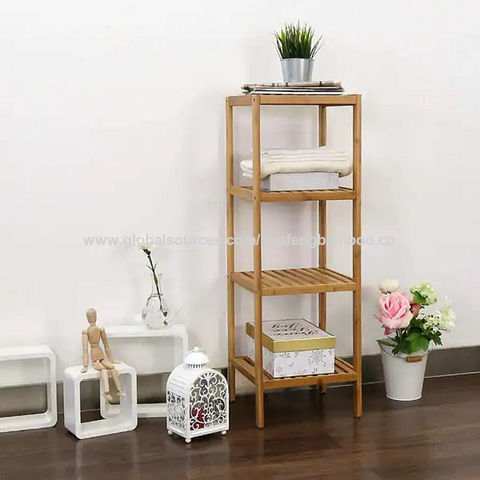 Buy Wholesale China 3/4 Tier Bamboo Corner Shelf Stand Rack