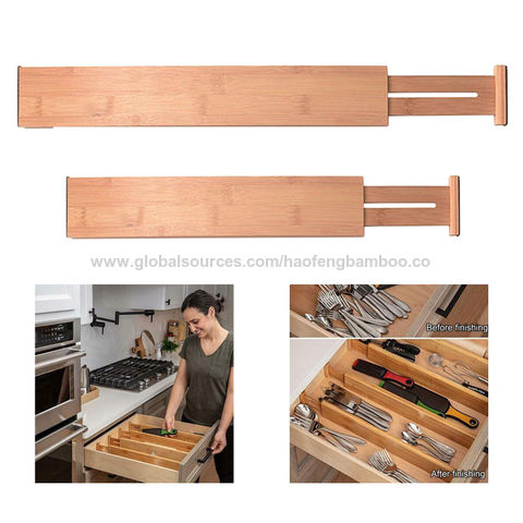 Wholesale Custom Expandable Adjustable Bamboo Underwear Kitchen Organizer  Organiser Drawer Divider - China Drawer Divider and Bamboo Drawer Divider  price