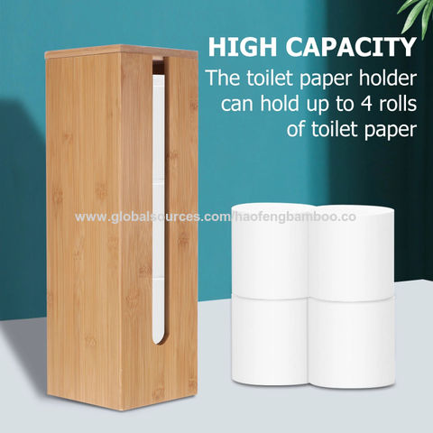 Bamboo Tissue Storage Box Toilet Paper, Toilet Tissue Storage Box