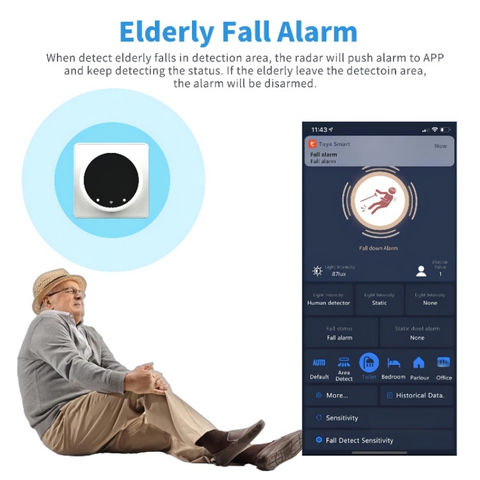 Wifi Human Fall Down Sensor Elderly Care Wall Mounting Human Body