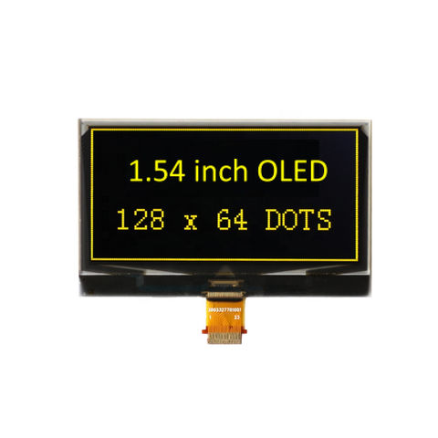 1.54'' Arduino OLED Displays, 128 x 64, Monochrome Yellow, 4-Wire SPI  Interface