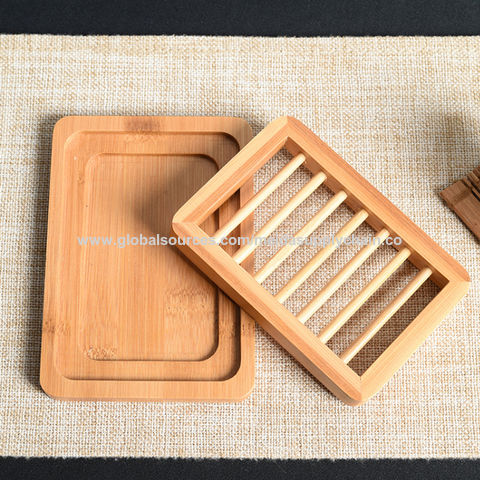 Multifunction Bamboo Soap Box Box Supplies Package Display Dish Tray Holder W 