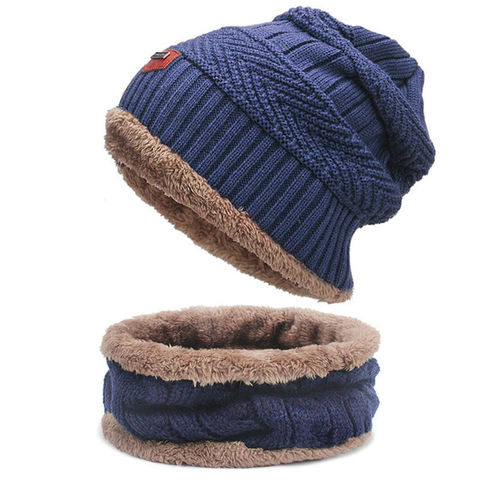 Hot Sale Fur Velver Knitted Hat Women Winter Hat Fashion Warm Skullies Cap