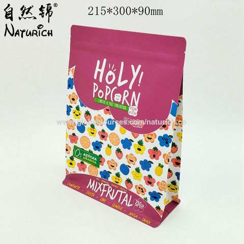 250g Kraft Paper Popcorn Packaging Bag Kraft Plastic Laminated Pouches Quad Seal Flat Bottom Bag Paper Packing Pouches Food Packing Bag Kraft Packaging Bag Buy China Popcorn Packing Pouches On Globalsources Com