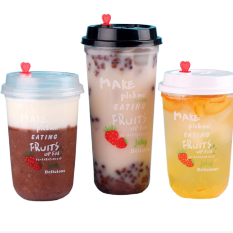 16oz 22oz Heart Shaped Disposable Boba Bubble Tea Cup PP Milk Tea Plastic  Cup with Lid and Straw - China Boba Cup and Bubble Tea Cup price