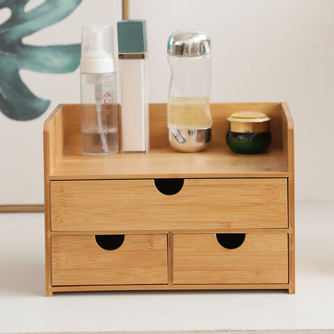 Wooden Makeup Organizer Desktop Storage For Vanity Multifunctional Makeup  Box Tabletop Makeup Storage with Drawer Makeup Holder Display Cases for  Cosmetic, Jewelry