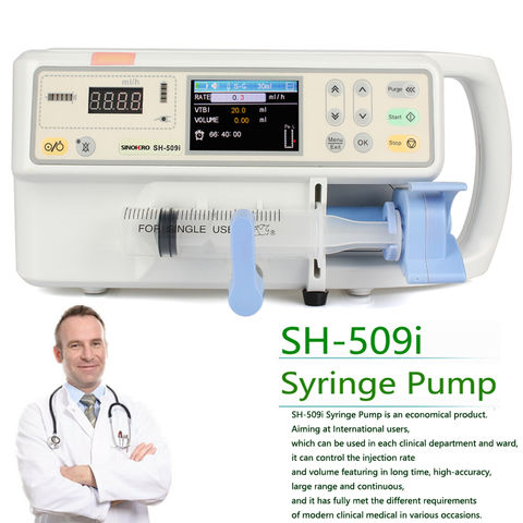 Portable Syringe Infusion Pump Medical Infusion Pump Support All Infusion  Set Flow Rate Range 0.1~1200 ml/h