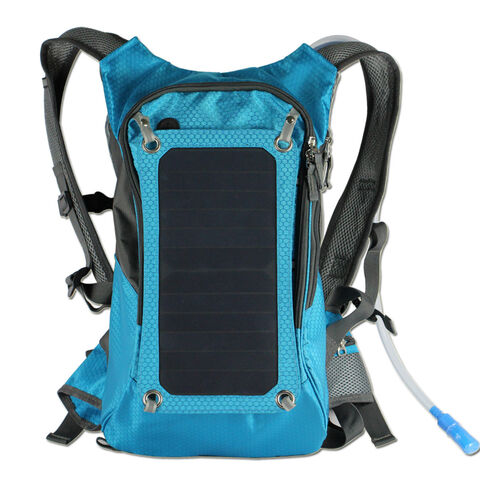 Mochila de hidratação com carregador de painel solar para bicicleta ao ar livre