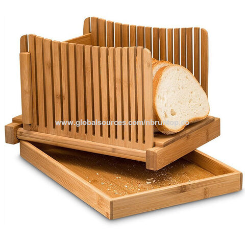 Dbtech Wood Bread Slicer for Homemade Bread, Compact & Foldable Bread Slice  Guide