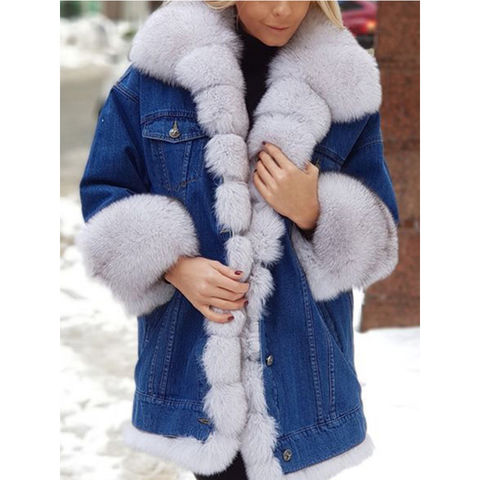 Buy Wholesale China Superstarer Commodity In Stock Plus Size Winter Jacket  Long Sleeves Denim Fur Parka Coat For Women & Women Coats at USD 19.33 |  Global Sources