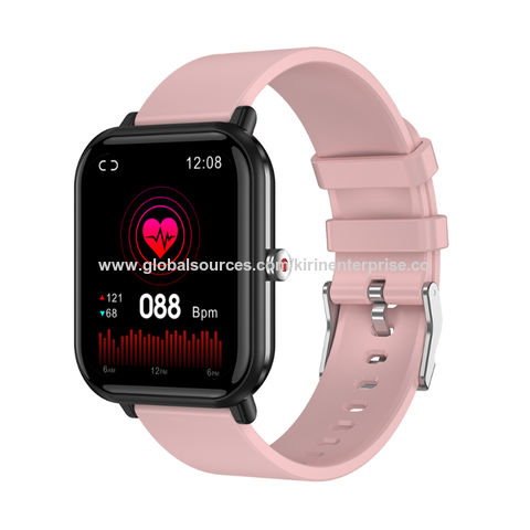 Relógio de Pulso Inteligente Masculino Feminino Touch Screen Bluetooth  Preto Rosa
