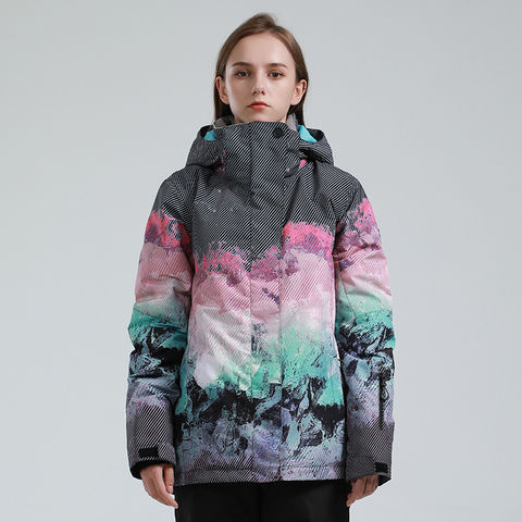 patterned ski jacket