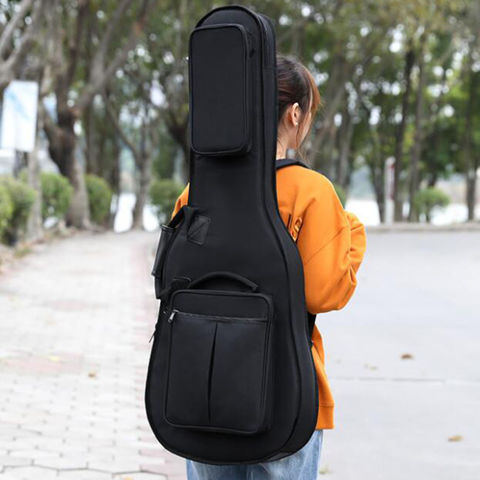 Black TOPCHANCES 40/41 Inch Waterproof Guitar Bag Oxford Fabric Acoustic Guitar Gig Bag Soft Case Double Shoulder Straps Padded Guitar Backpack 