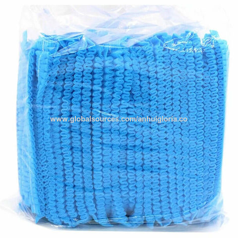 100pcs Disposable Hair Net Bouffant Cap Non Woven Stretch Dust Cap Head Cover