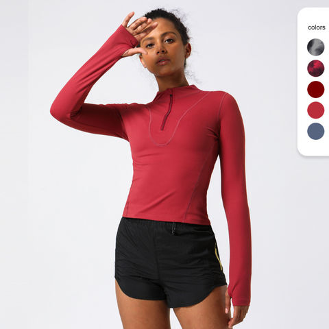 Long Sleeve Mock Neck Running Shirts 
