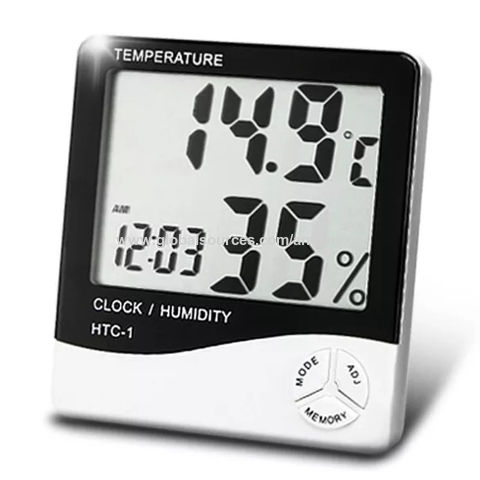Indoor Digital C/F Room Thermometer Hygrometer Temperature Humidity Meter  Clock HTC-1 for Home Room - China Digital Thermometer Hygrometer and  Thermometer Hygrometer
