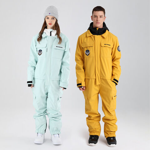 Comprar Mono de esquí para hombre y mujer, traje de esquí cálido  impermeable a prueba de viento para invierno, chaqueta y pantalones de esquí  y snowboard para hombre y mujer