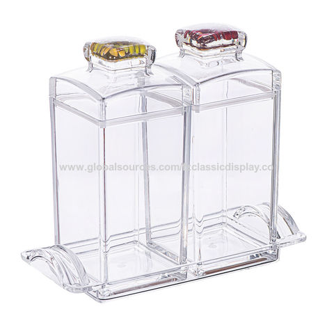 3-Piece Acrylic Canister Set with Airtight Clamp Lids, Food