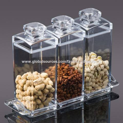 Beautiful [Set of 5] Airtight Acrylic Canister Set For Kitchen