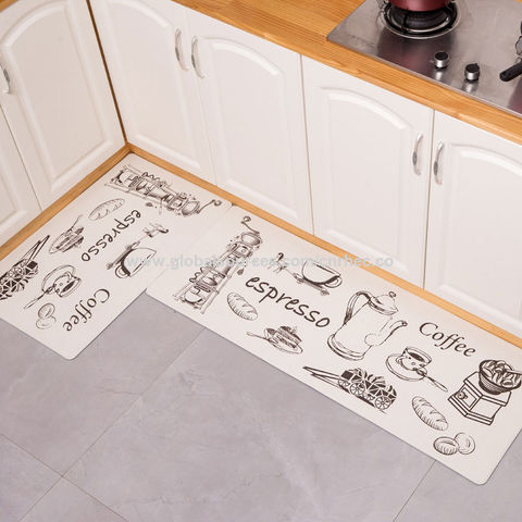 PVC Kitchen Floor Mat Non-slip Bathroom Rug Oilproof Long Carpet