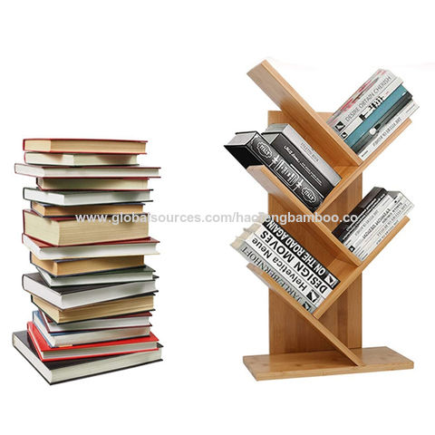 Buy Wholesale China Tree Desktop Bookshelf Desk Bookcase Display Book Rack  4 Tier Tree Bamboo Book Stand & Bookshelf at USD 2.7