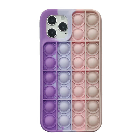 Capa de Celular Pop It, Jogo de Xadrez Mental, Alívio de Estresse, Capas de Silicone Resistentes a Choque para iPhone 12 11promax