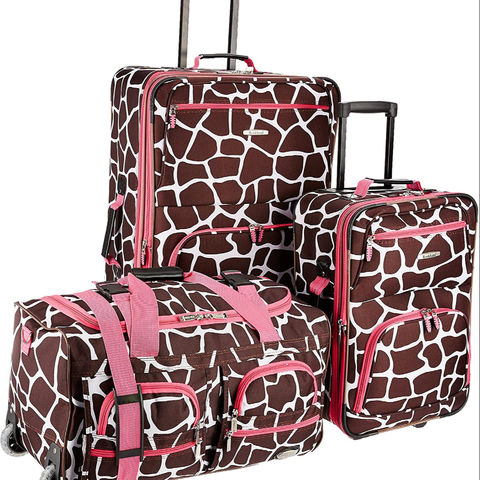 leopard print luggage set for sale