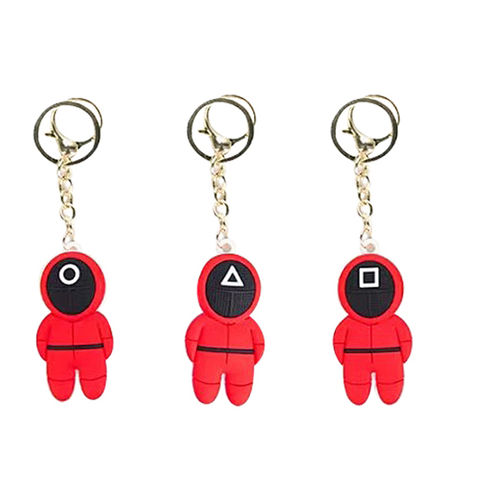 Korean Movie Trending Keychain Squid Game Charm Kawaii Squid Game Keychain