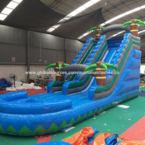 Large Inflatable Water Slide With Pool