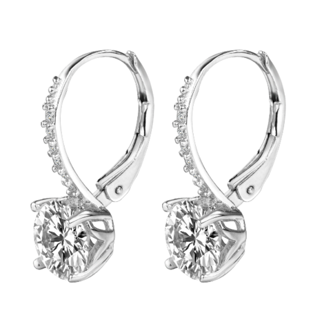 Buy Wholesale China 925 Sterling Silver Lever Back Cz Dangle Drop