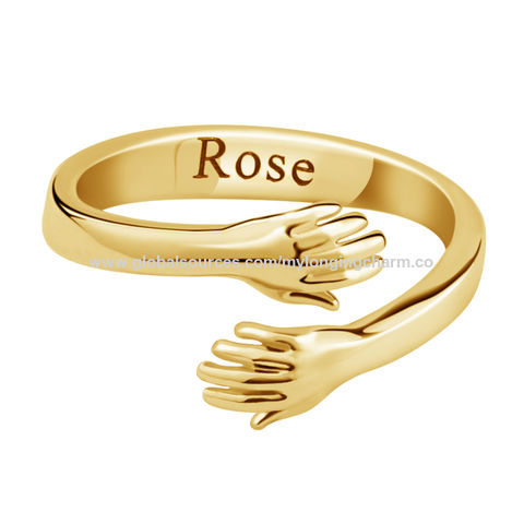 Personalized Name Ring in Real 14K Gold with Heart Tail Design | eBay