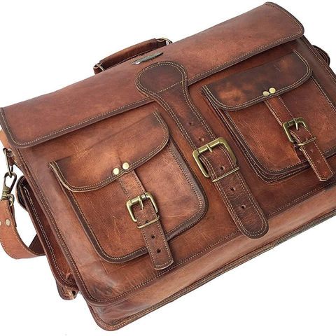 Buy Wholesale China Hot Wholesale 18 Inch Vintage Handmade Leather Travel  Messenger Office Crossbody Bag Laptop Briefcas & Leather Bag at USD 16.66 |  Global Sources